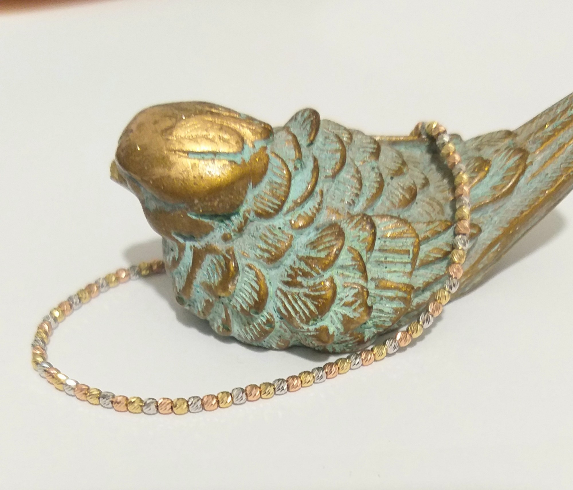 צמיד זהב כדורי לייזר - 19 ס"מ