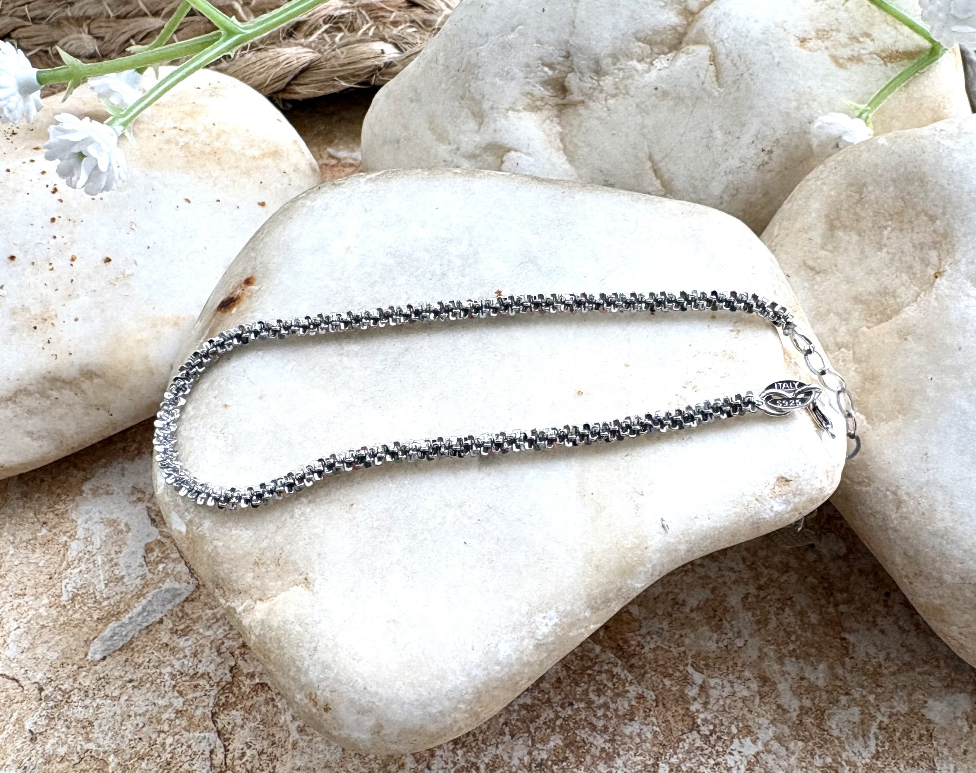 צמיד כסף 925 שרשרת בחריטת לייזר