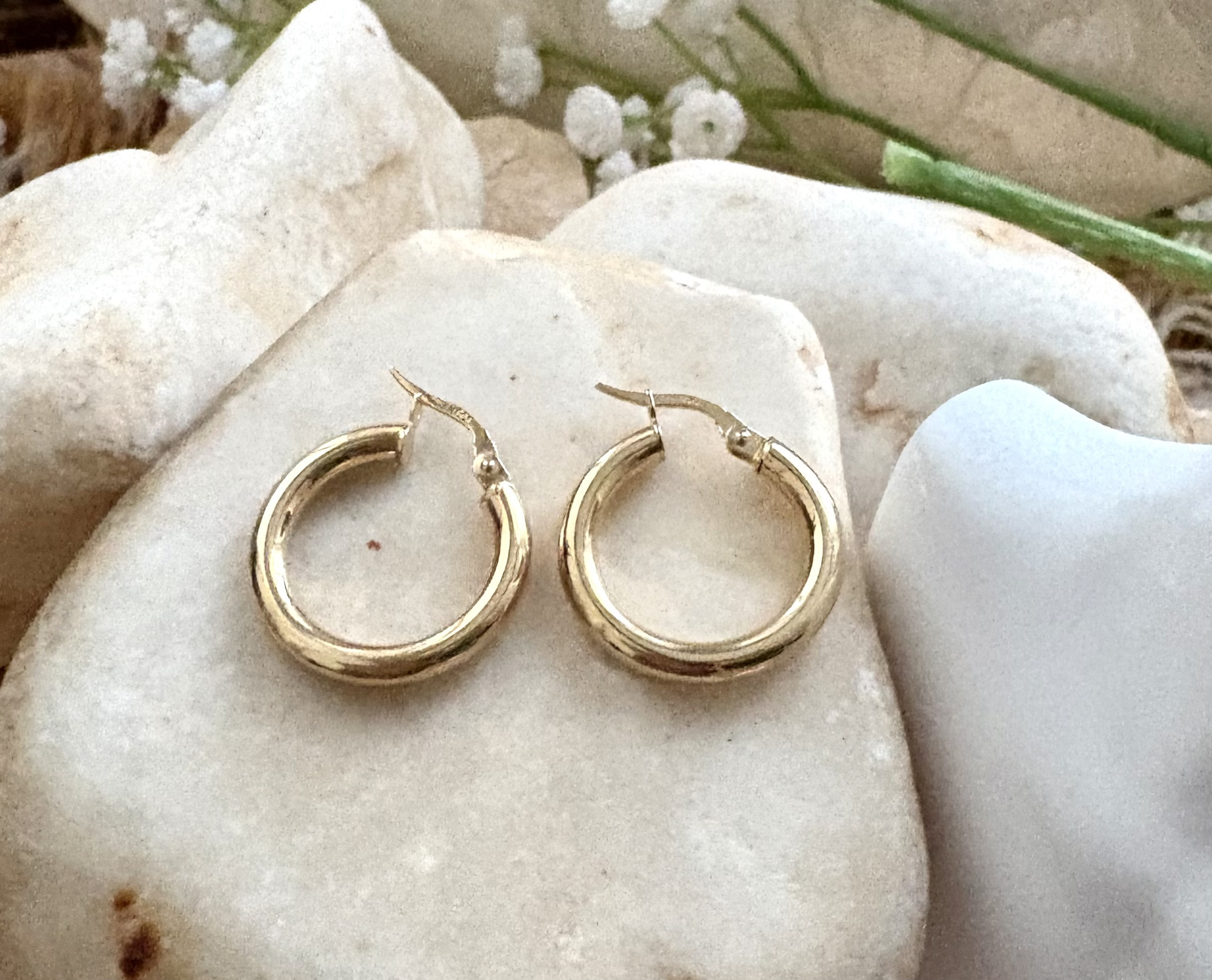 עגילי זהב 14K חישוק - 2 ס"מ 