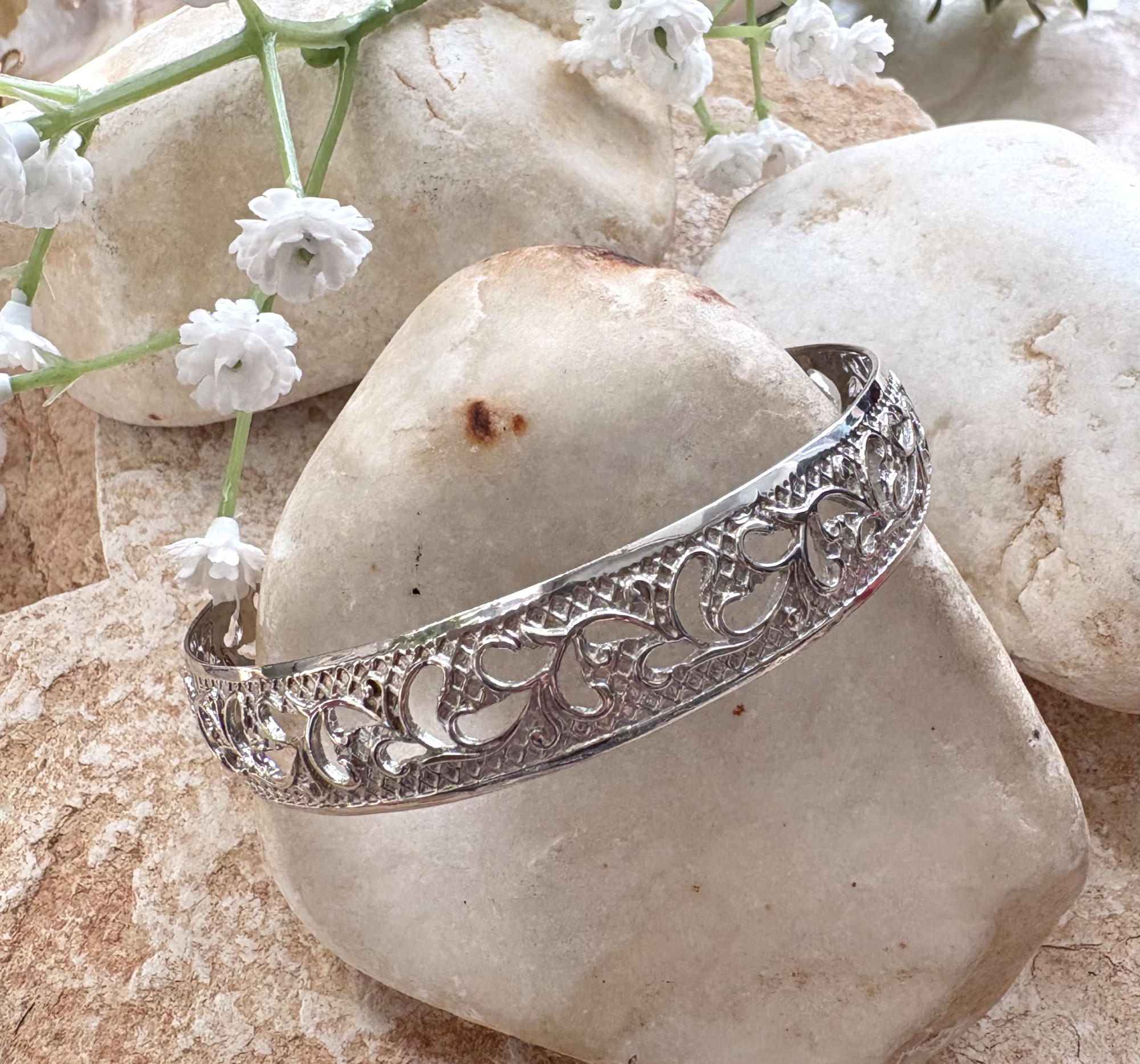 צמידי כסף 925 תחרה מרוקאי קוטר 6.5 ס"מ