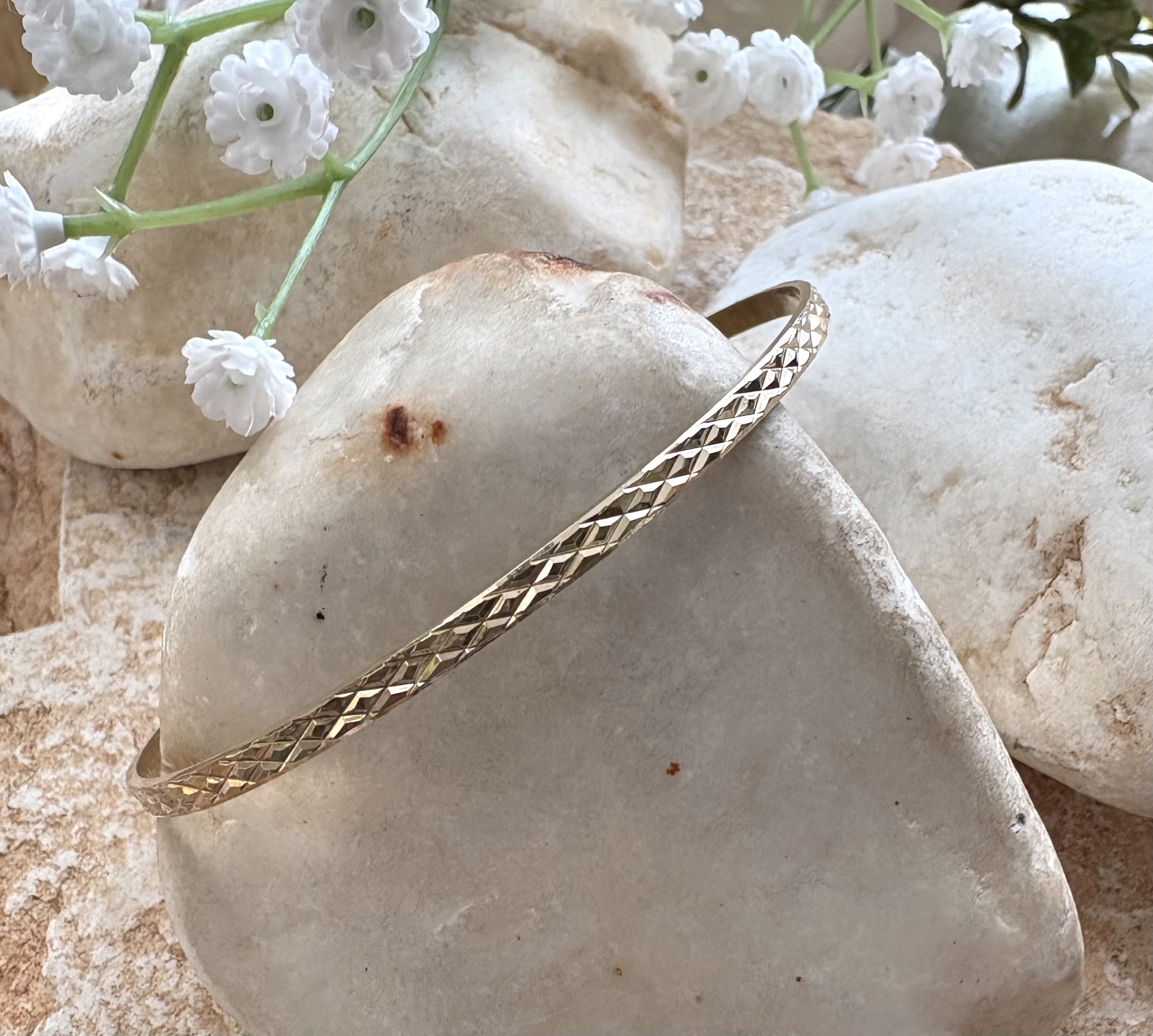 צמיד קשיח כסף 925 חריטת לייזר 0.3 ס"מ