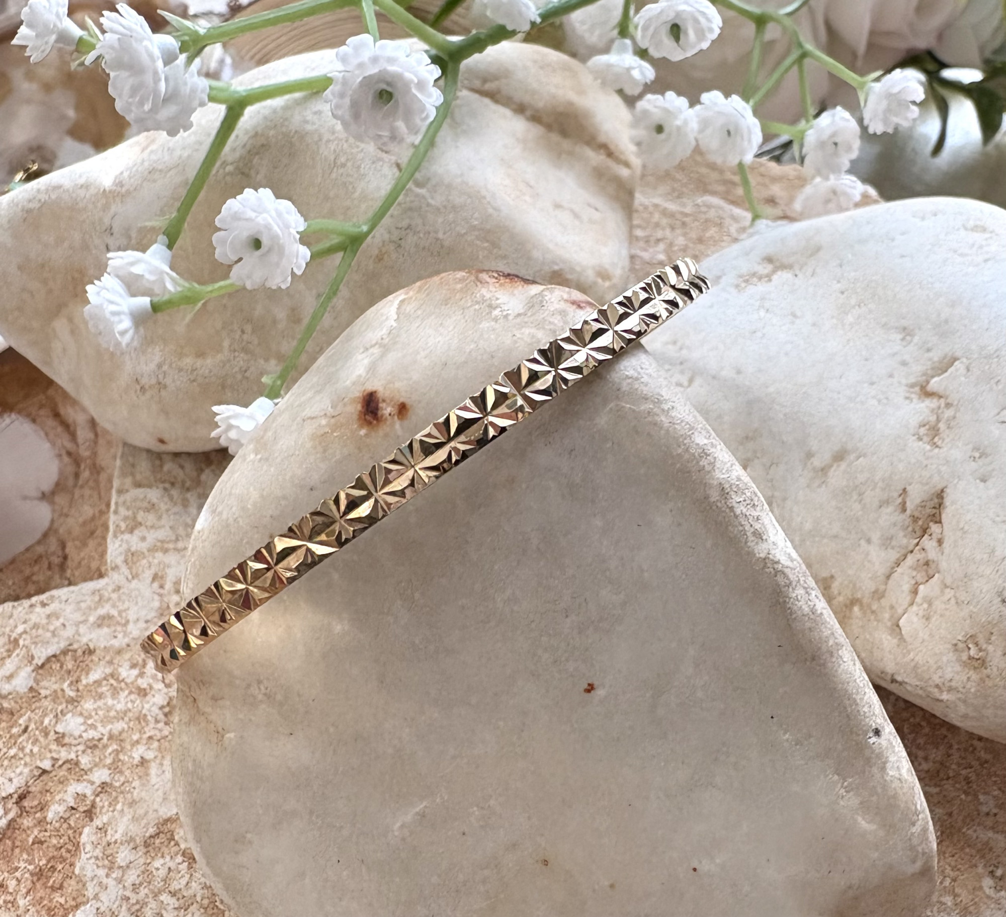 צמיד קשיח כסף 925 חריטת לייזר 0.5 ס"מ