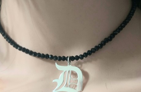  שרשרת כסף 925 אות פונט גותי