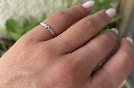 טבעת כסף 925 דגם צמה