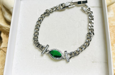 צמיד חוליות אבן ירוקה