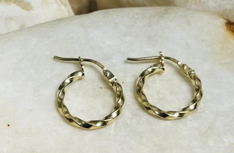 עגילי זהב 14K חישוק  1.3 ס